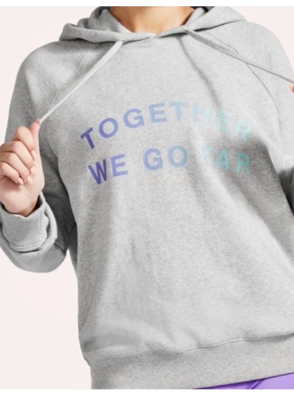 PELOTON Gray X Spiritual Gangster Raglan HOODIE Sweatshirt Womens MEDIUM NEW